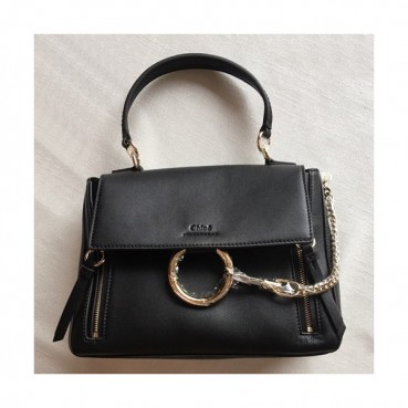 Chole 2019 Faye Leather Tote Shoulder Bag, 28cm -  끌로에 2019 페이 레더 토트 숄더백,CLB0073,28cm,블랙