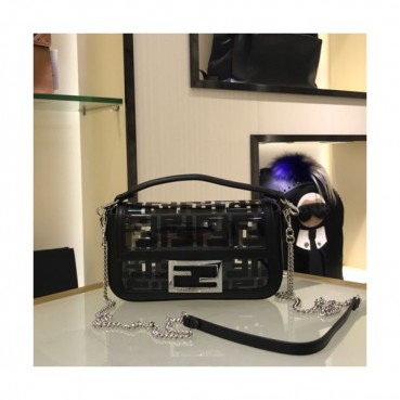 Fendi 2019 PU Tote Shoulder Bag, 19cm - 펜디 2019 PU 토트 숄더백,FENB0371,19cm,블랙