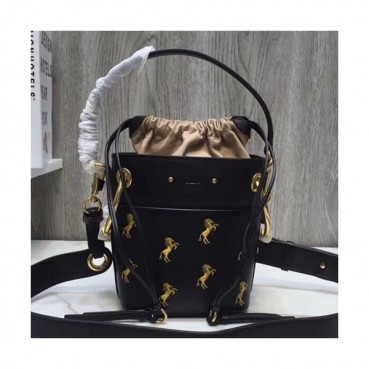 Chole 2019 Roy Leather Bucket Tote Shoulder Bag, 20cm -  끌로에 2019 로이 레더 버킷 토트 숄더백,CLB0016,20cm,블랙