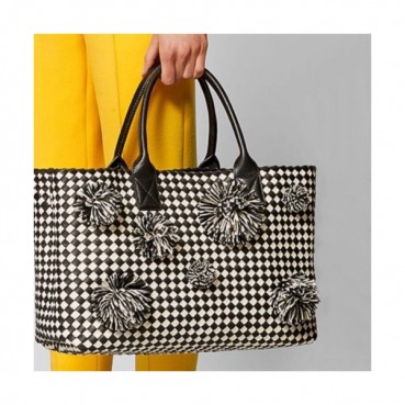 [매장판]Bottega Veneta 2019 Leather Women Tote Shopper Bag,40cm - 보테가 베네타 2019 레더 여성용 토트 쇼퍼백 5211,BVB0218,40cm,블랙+화이트