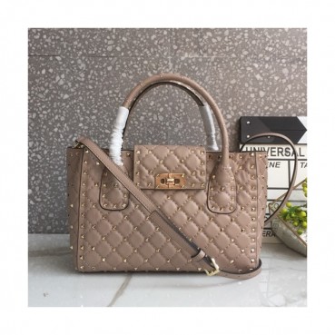 Valentino 2019 Leather Garavani Rockstud Tote Shoudler Bag,28CM - 발렌티노 2019 레더 가라바니 락스터드  토트 숄더백,VTB0521,28CM,베이지핑크