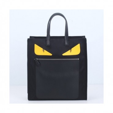 Fendi 2019 Nylon&Leather Tote Shopper Bag ,39CM - 펜디 2019 나일론&레더 남여공용 토트 쇼퍼백  FENB0320,39CM,블랙