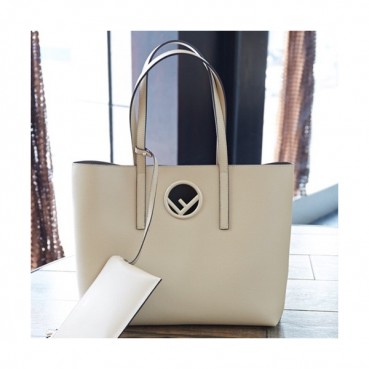 Fendi 2019 Leather Tote Shopper Bag,37CM - 펜디 2019 레더 여성용 토트 쇼퍼백 FENB0316,37CM,화이트