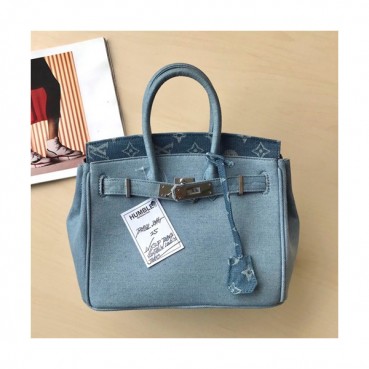 Louis Vuitton Supreme 2019 Denim Humble Travel Birkin Tote Shoulder Bag,28/33cm - 루이비통 슈프림 2019  데님 험블 트래블 버킨 토트 숄더백, M48888 ,LOUB1237,28/33cm,블루