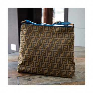 Fendi 2019 Tote Bag,39CM - 펜디 2019 여성용 토트백 FENB0188,39CM,브라운+블루(스트랩)