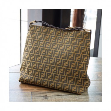 Fendi 2019 Tote Bag,39CM - 펜디 2019 여성용 토트백 FENB0187,39CM,브라운+네이비(스트랩)