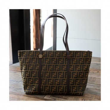 Fendi 2019 PVC Tote Shopper Bag,34CM - 펜디 2019 PVC 여성용 토트 쇼퍼백 FENB0186,34CM,브라운