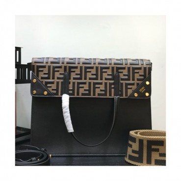 Fendi 2019 Leather Tote Bag ,30CM - 펜디 2019 레더 여성용 토트백  FENB0163,30CM,블랙