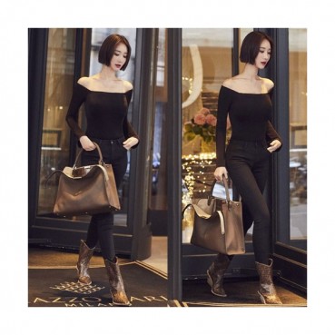Fendi 2019 Leather Tote Bag ,43CM - 펜디 2019 레더 여성용 토트백  FENB0152,43CM,브라운 