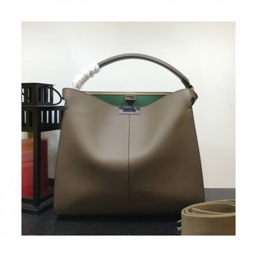 Fendi 2019 Leather Tote Bag ,30/43CM - 펜디 2019 레더 여성용 토트백  FENB0147,30/43CM,카키브라운