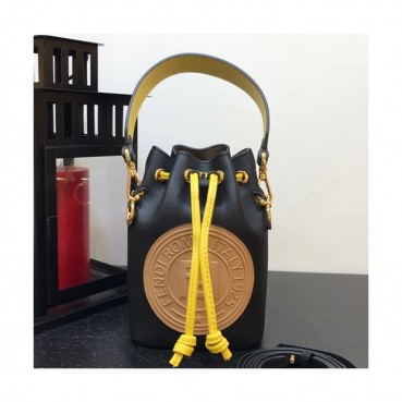 Fendi 2019 Mon Tresor Bucket Tote Shoulder Bag ,18CM - 펜디 2019 몬 트레조 버킷 토트 숄더백  FENB0113,18CM,블랙+베이지