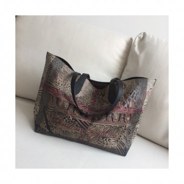 Burberry 2019 Reversible Tote Shoulder Shopper Bag, 54cm - 버버리 2019 리버서블 토트 숄더 쇼퍼백,BURB00224,54cm,브라운
