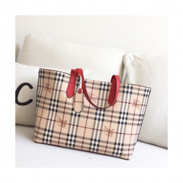 Burberry 2019 Reversible Tote Shoulder Shopper Bag, 45cm - 버버리 2019 리버서블 토트 숄더 쇼퍼백,BURB00221,45cm,레드