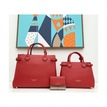 Burberry 2019 Leather Banner Tote Shoulder Bag, 26/34cm - 버버리 2019 레더 배너 토트 숄더백,BURB0211,26/34cm,레드