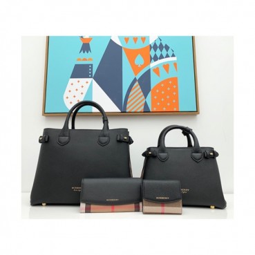 Burberry 2019 Leather Banner Tote Shoulder Bag, 26/34cm - 버버리 2019 레더 배너 토트 숄더백,BURB0206,26/34cm,블랙