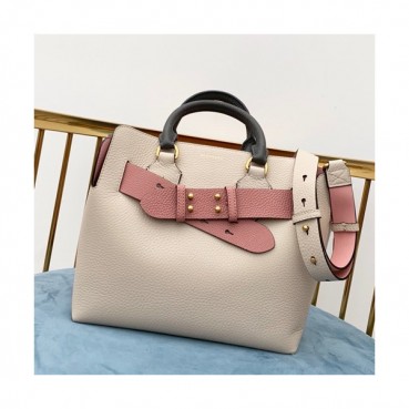 Burberry 2019 Leather Tote Shoulder Bag, 28cm - 버버리 2019 레더 토트 숄더백,BURB0145,28cm,아이보리+핑크