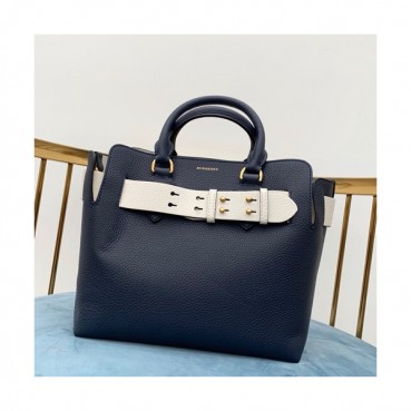 Burberry 2019 Leather Tote Shoulder Bag, 28cm - 버버리 2019 레더 토트 숄더백,BURB0142,28cm,네이비+화이트