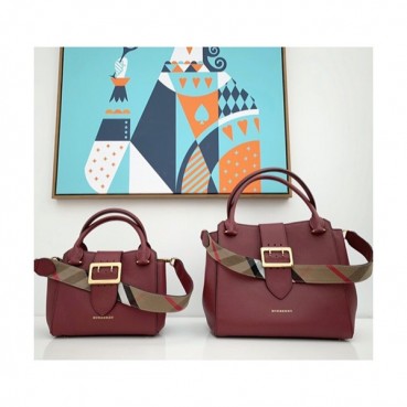 Burberry 2019 Leather Buckle Tote Shoulder Bag, 24/30cm - 버버리 2019 레더 버클 토트 숄더백,BURB0104,24/30cm,와인