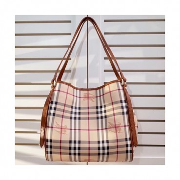 [데일리백으로 강추]Burberry 2019 Tote Shoulder Shopper Bag, 26cm - 버버리 2019 토트 숄더 쇼퍼백,BURB0087,26cm,브라운+베이지