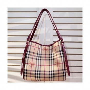 Burberry 2019 Tote Shoulder Shopper Bag, 26cm - 버버리 2019 토트 숄더 쇼퍼백,BURB0086,26cm,와인+베이지