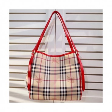 Burberry 2019 Tote Shoulder Shopper Bag, 26cm - 버버리 2019 토트 숄더 쇼퍼백,BURB0085,26cm,레드+베이지