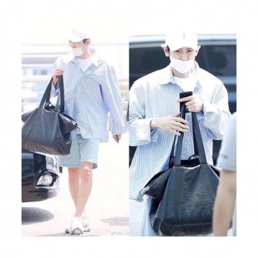 Balenciaga 2019 Leather Tote Shoulder Bag,34/44CM - 발렌시아가 2019 레더 남여공용 토트 숄더 여행용가방,BGB0242,34/44CM,블랙 