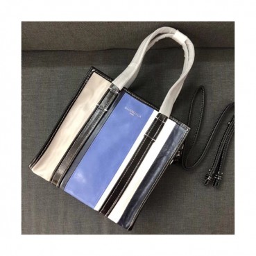 [한정특가]Balenciaga 2019 Bazar Leather Tote Shoulder Shopper Bag,22CM - 발렌시아가 2019 바자르 레더 남여공용 토트 숄더 쇼퍼백,BGB0235,22CM,연블루