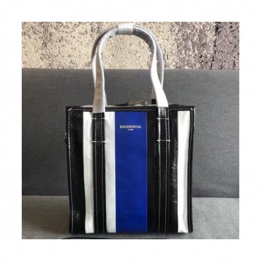 Balenciaga 2019 Bazar Leather Tote Shoulder Shopper Bag,22/37CM - 발렌시아가 2019 바자르 레더 남여공용 토트 숄더 쇼퍼백,BGB0234,22/37CM,블루+블랙