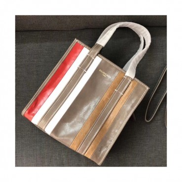 Balenciaga 2019 Bazar Leather Tote Shoulder Shopper Bag,22CM - 발렌시아가 2019 바자르 레더 남여공용 토트 숄더 쇼퍼백,BGB0233,22CM,카키그레이