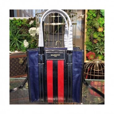 Balenciaga 2019 Bazar Leather Tote Shoulder Shopper Bag,22CM - 발렌시아가 2019 바자르 레더 남여공용 토트 숄더 쇼퍼백,BGB0229,22CM,네이비