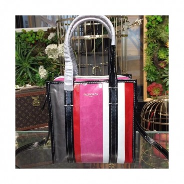 Balenciaga 2019 Bazar Leather Tote Shoulder Shopper Bag,22CM - 발렌시아가 2019 바자르 레더 남여공용 토트 숄더 쇼퍼백,BGB0228,22CM,핑크+블랙
