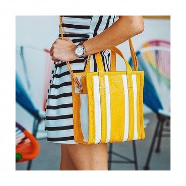 [매력만점]Balenciaga 2019 Bazar Leather Tote Shoulder Shopper Bag,22CM - 발렌시아가 2019 바자르 레더 남여공용 토트 숄더 쇼퍼백,BGB0226,22CM,옐로우