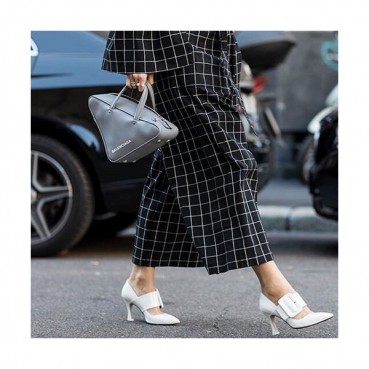 Balenciaga 2019 Triangle  Leather Tote Shoulder Bag,23CM - 발렌시아가 2019 트라이앵글 토트 숄더백,BGB0191,23CM,그레이