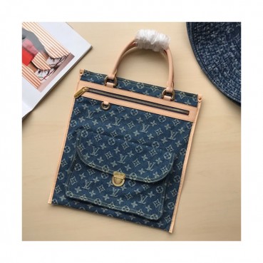 [실용성200%]Louis Vuitton 2019 Supreme  Monogram Denim Tote Bag - 루이비통 2019 수프림 모노그램 남여공용 데님 토트백 LOUB1166,블루