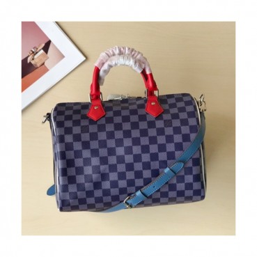 [사이즈 딱!!]Louis Vuitton 2019 Speedy Tote Shoulder Cross Bag,30cm - 루이비통 2019 스피디 토트 숄더 크로스백 LOUB1153,30cm,블루