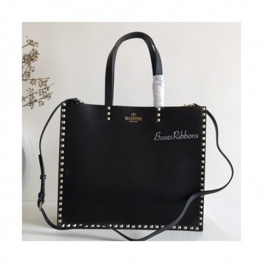 [소장가치 200%]Valentino 2019 Leather Rockstud Tote Shoudler Bag,37CM - 발렌티노 2019 레더 락스터드 토트 숄더백, 0978