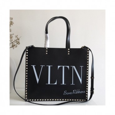Valentino 2019 Leather VLTN Rockstud Tote Shoudler Bag,37CM - 발렌티노 2019 레더 VLTN 락스터드 토트 숄더백, 0978