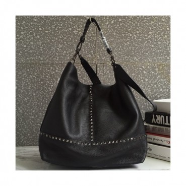 Valentino 2019 Leather Rockstud Tote Shoulder Bag,34CM - 발렌티노 2019 레더 락스터드 토트 숄더백,VTB0175,34CM,블랙