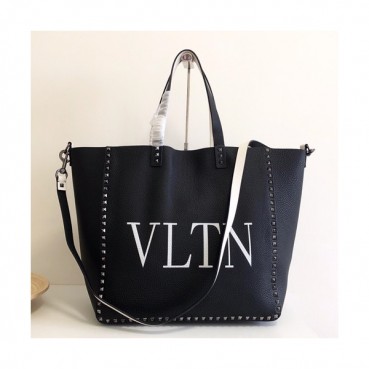 Valentino 2019 Leather Reversible Tote Shoulder Shopper Bag,36CM - 발렌티노 2019 레더 리버시블 토트 숄더 쇼퍼백,VTB0148,36CM,블랙+화이트
