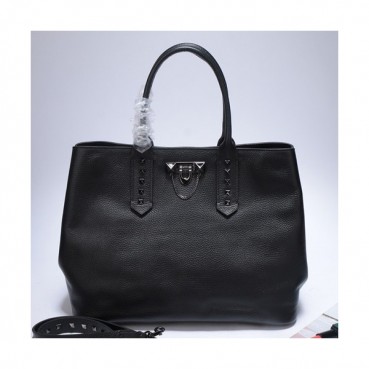 Valentino 2019 Leather Rockstud Tote Shoudler Bag,35CM - 발렌티노 2019 레더 락스터드 토트 숄더백,VTB0093,35CM,블랙