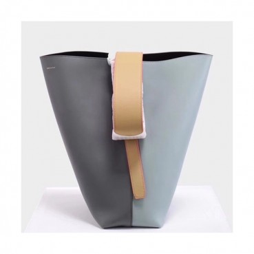 Celine Leather Two-tone Bucket Tote Bag,37CM 