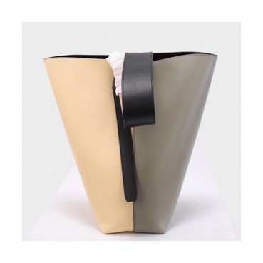 Celine Leather Two-tone Bucket Tote Bag,37CM 