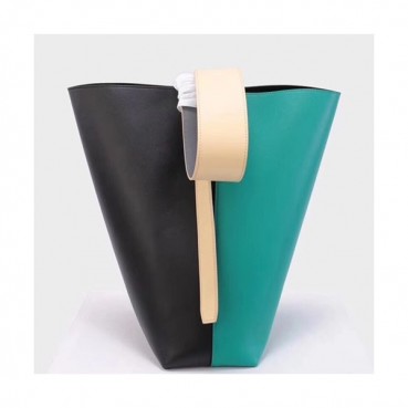 Celine Leather Two-tone Bucket Tote Bag,37CM 