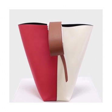 Celine Leather Two-tone Bucket Tote Bag,37CM 