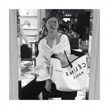 Celine Canvas Tote Shoulder Shopper Bag,36CM - 셀린느 캔버스 토트 숄더 쇼퍼백 ,83180