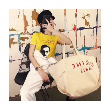 Celine Canvas Tote Shoulder Shopper Bag,36CM - 셀린느 캔버스 토트 숄더 쇼퍼백 ,83180