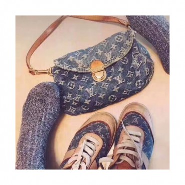 Louis Vuitton Supreme  Monogram Denim Tote Bag,26cm - 루이비통 수프림 모노그램 여성용 데님 토트백 M95050,LOUB1114 ,26cm,블루