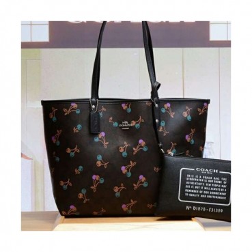 Coach Riversible Tote Shoulder Shopper Bag,32cm - 코치 리버서블 토트 숄더 쇼퍼백 COAB0223,32cm,블랙