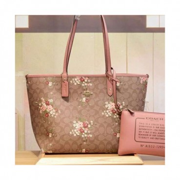 Coach Riversible Tote Shoulder Shopper Bag,32cm - 코치 리버서블 토트 숄더 쇼퍼백 COAB0220,32cm,핑크