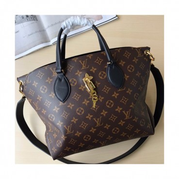 Louis Vuitton Monogram Flower Zipped Tote Shoulder Bag,36cm - 루이비통 모노그램 플라워 지퍼 토트 숄더백  M44359,LOUB1084,36cm,브라운+블랙